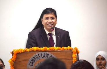 The Orientation Programme on the theme “Access to Justice: Linking Campus to Community Solutions” was held on 3rd September 2025 at the Campus Law Centre, University of Delhi. The Guest of Honour, Shri Rajeev Bansal, Ld. Member Secretary, DSLSA, delivered the special address in the presence of the Hon’ble Chief Guest, Shri Dharmesh Sharma, Former Judge, Delhi High Court, Prof. (Dr.) Anju Vali Tikoo, Dean, Faculty of Law, Prof. (Dr.) Gunjan Gupta, Professor-in-Charge, and other distinguished faculty members. Shri Bansal emphasized that justice was not confined to courtrooms or law books but lived in every corner where people were denied a voice. He highlighted that legal aid acted as the bridge between law and the people, and DSLSA remained committed to this mission through awareness camps, para-legal volunteers, and legal service advocates. He underlined the crucial role of law students, calling them future lawyers, judges, legislators, and reformers, and encouraged their active participation in literacy drives, awareness campaigns, legal research, and community outreach. He further expressed gratitude to the Chief Guest, faculty members, and the Legal Aid Society for their contribution towards strengthening legal education and social justice. Concluding his address, he invoked Benjamin Franklin’s words, urging students to turn their outrage into action, to use their legal knowledge as an instrument of service, and to transform their academic journey into a moral and civic mission. Approx 80 Law students were present there in the hall of Campus Law Centre.
