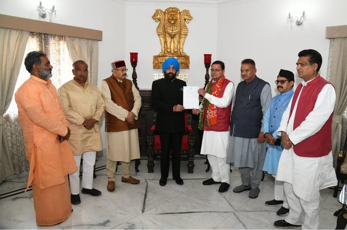 Chief Minister Shri Pushkar Singh Dhami submitted his resignation letter after meeting the Governor