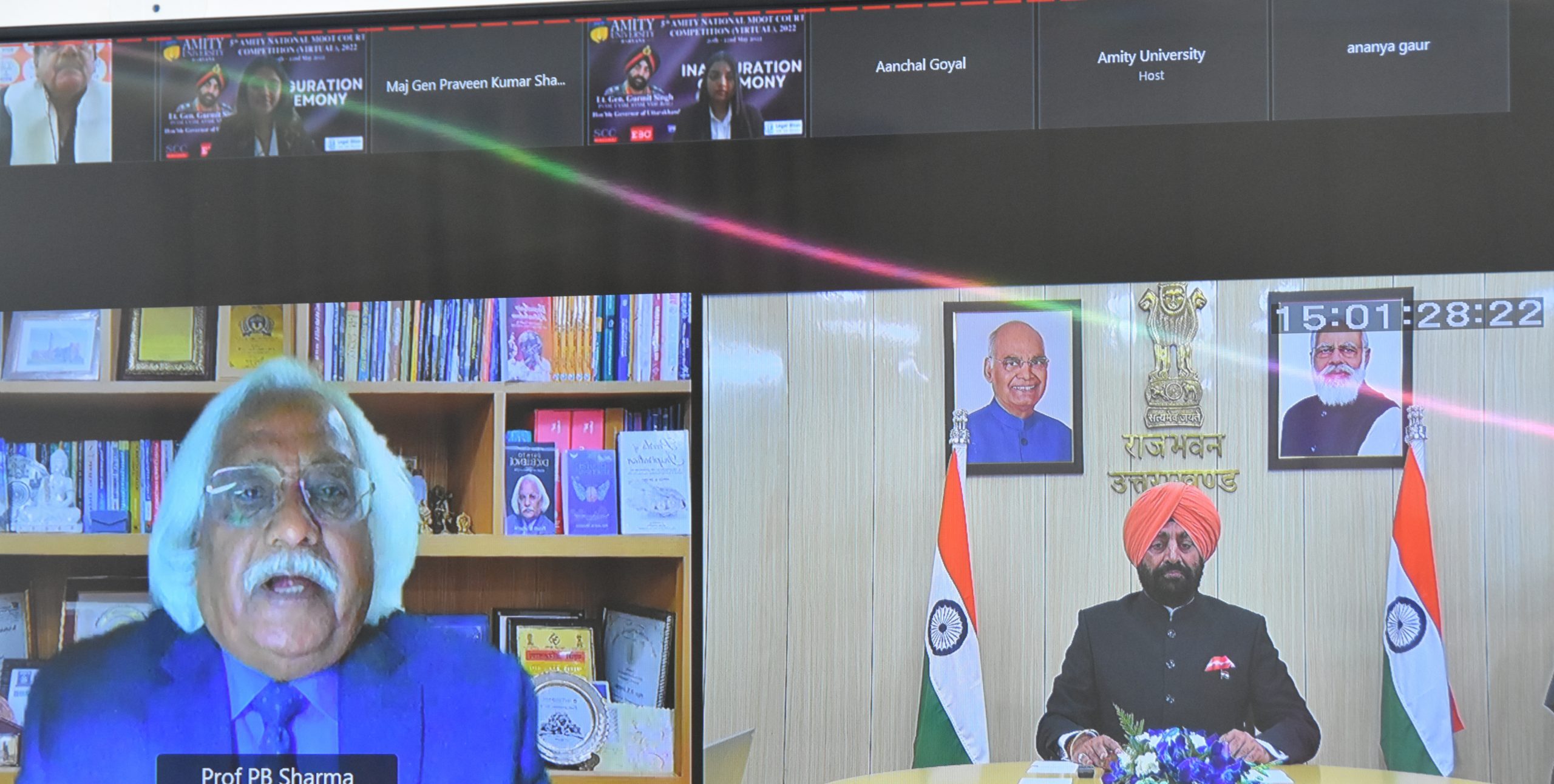 Governor virtually participating in the 5th National Moot Court Competition organized by Law School.