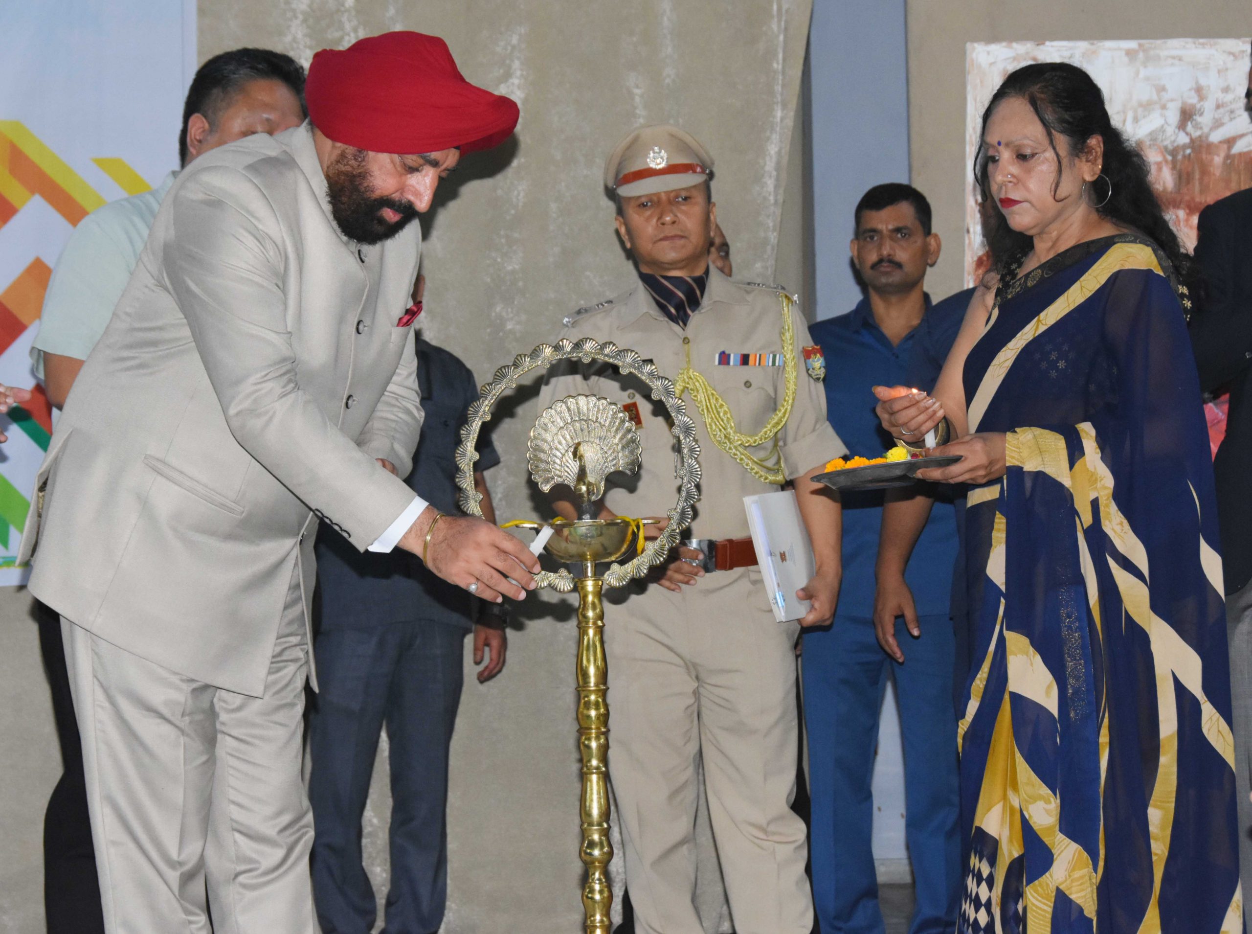 Governor Lt Gen Gurmit Singh (Retd) inaugurating the North Zone "Women's Judo Tournament" under Khelo India at Pestelweed College.