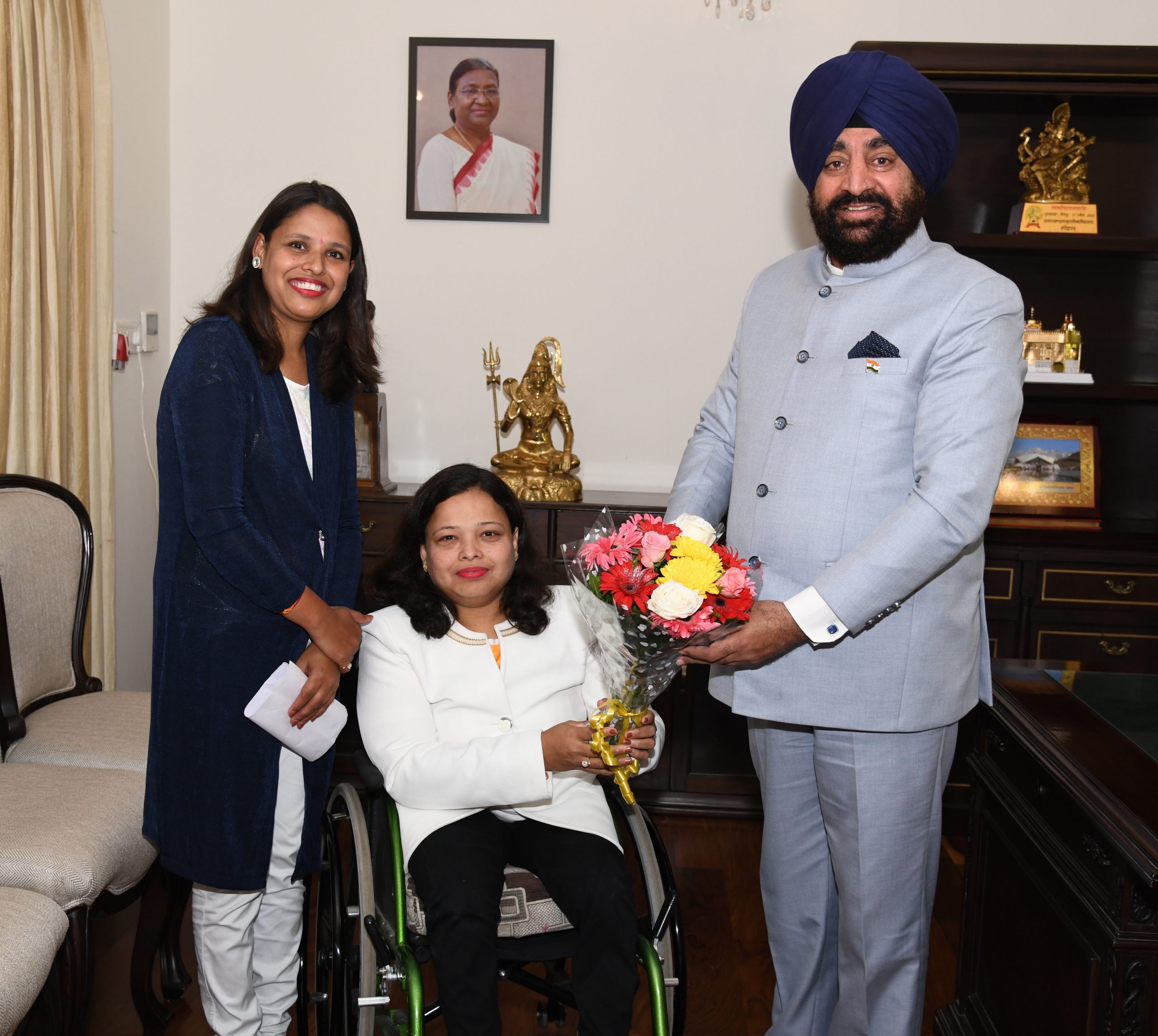 International Para Badminton player Neerja Goel meeting.