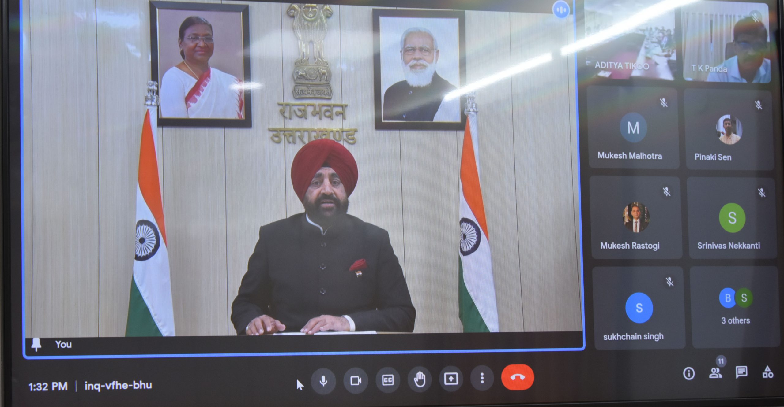 Governor virtually participating in the program “India Towards Self-Reliance in Defense Sector” organized by Global Counter Terrorism Council (GCTC).
