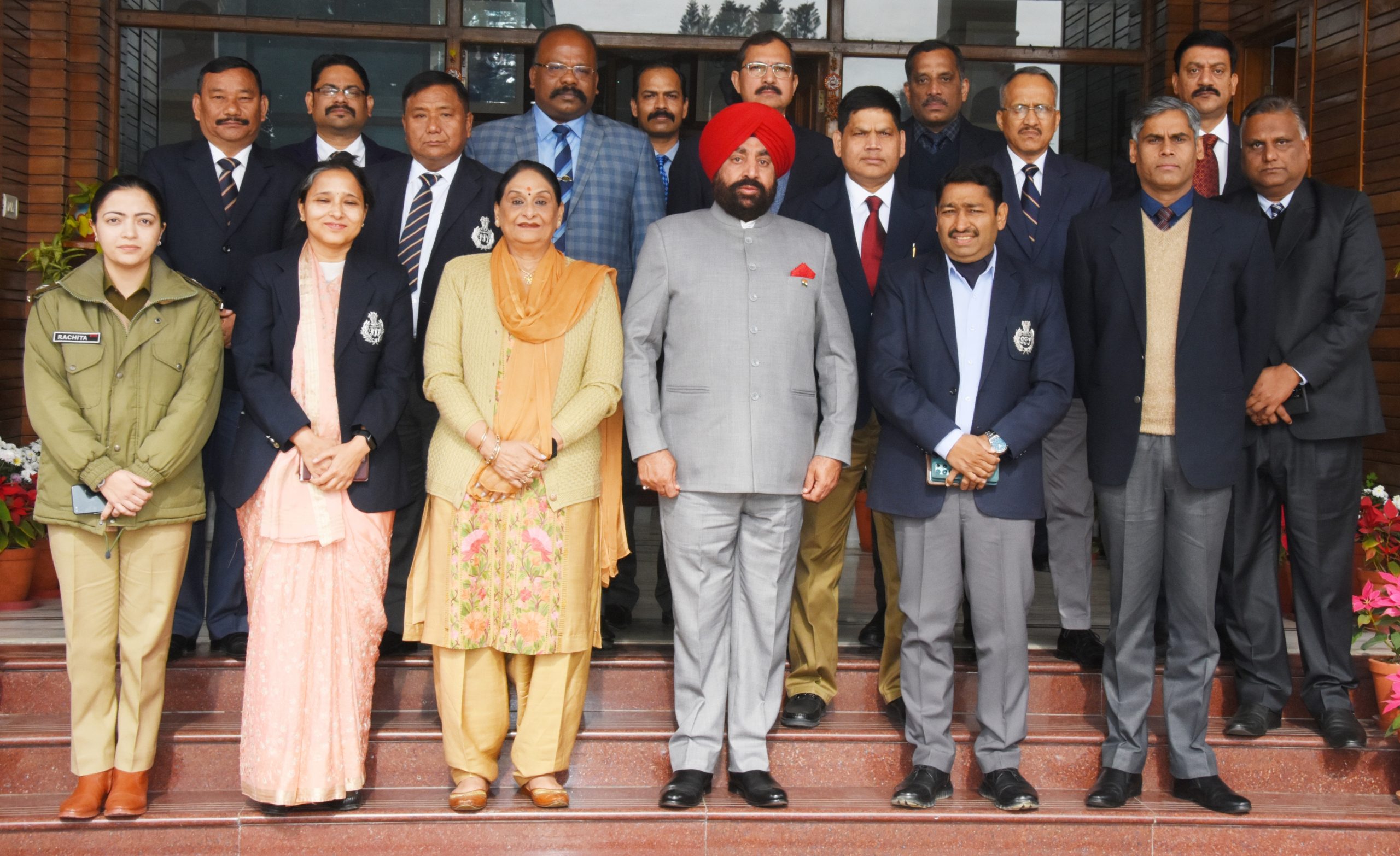 IPS officers mets the governor and greeted him for the happy new year.