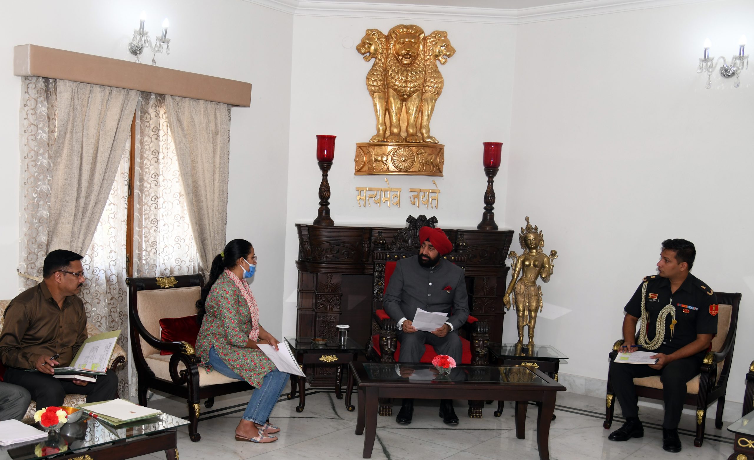 Governor listens to the problems of ex-servicemen and their dependents, at Raj Bhawan.