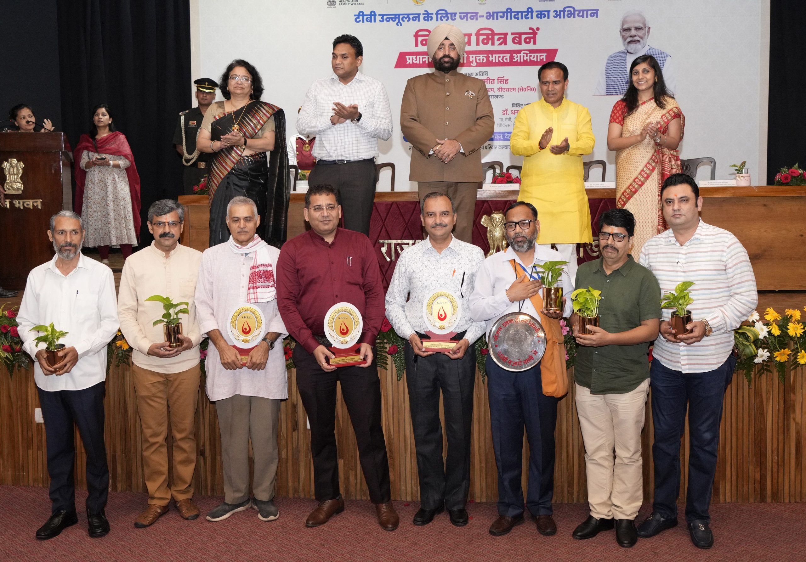 Governor Lt Ge Gurmit Singh (Retd) honours people who have done excellent work in a program organized at Raj Bhawan Auditorium.