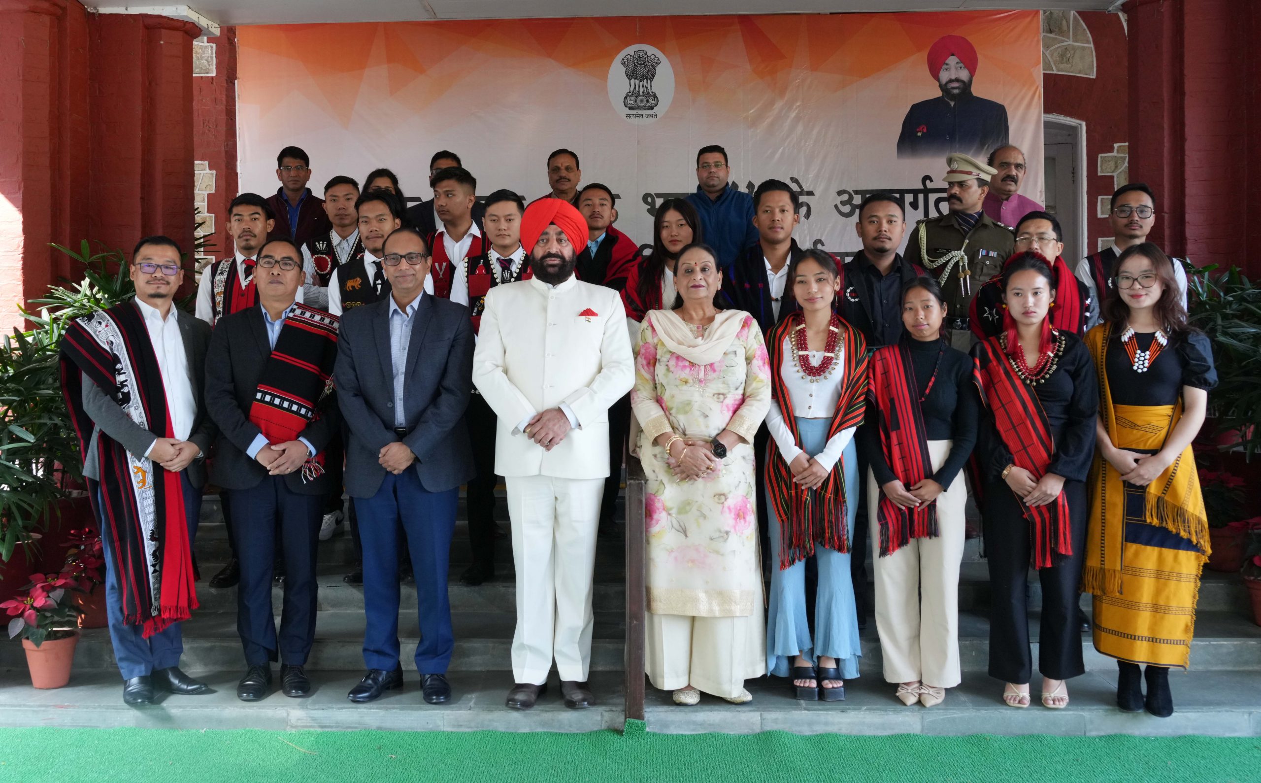 Governor Lt Gen Gurmit Singh (Retd) with the people of Nagaland state residing in Uttarakhand on the State Foundation Day of Nagaland State.
