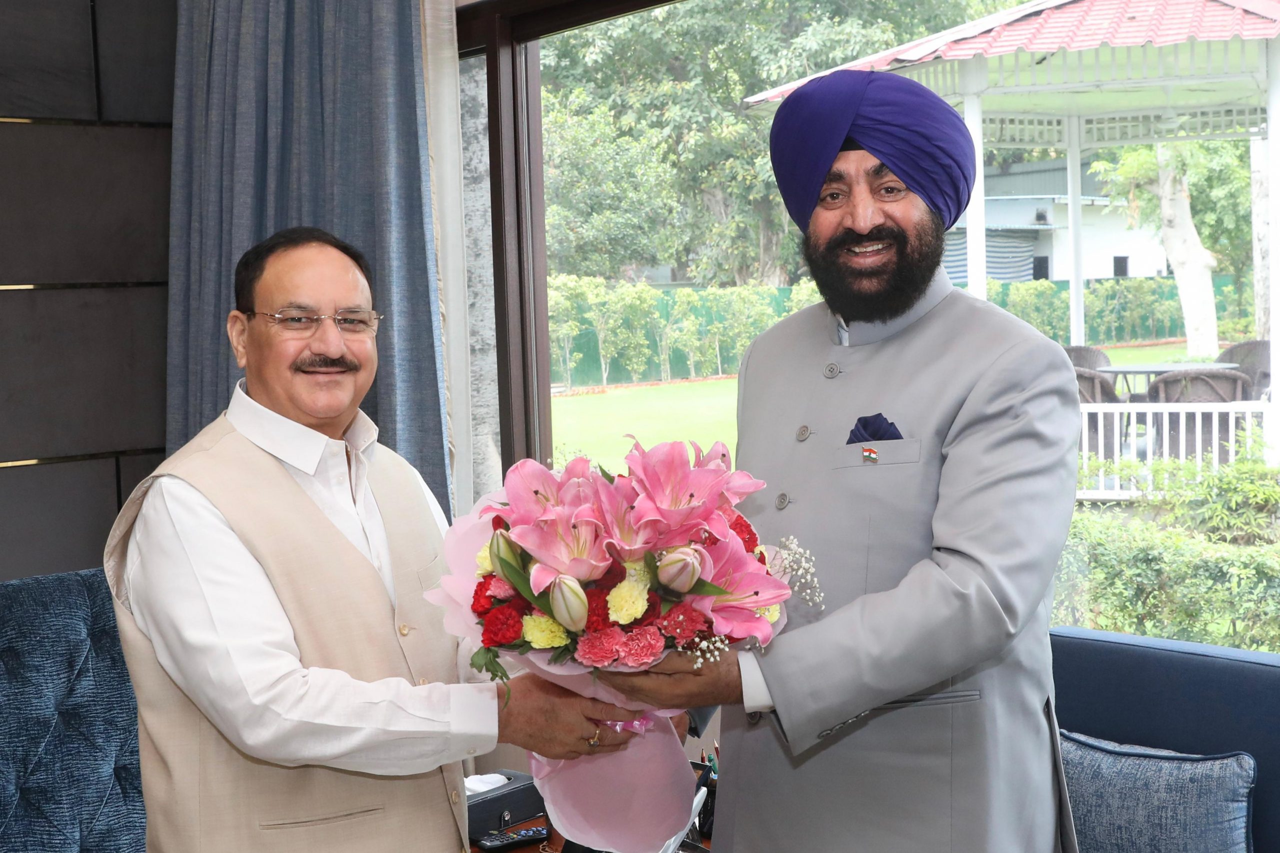 Governor paying courtesy call on Union Health Minister, Shri Jagat Prakash Nadda in New Delhi.