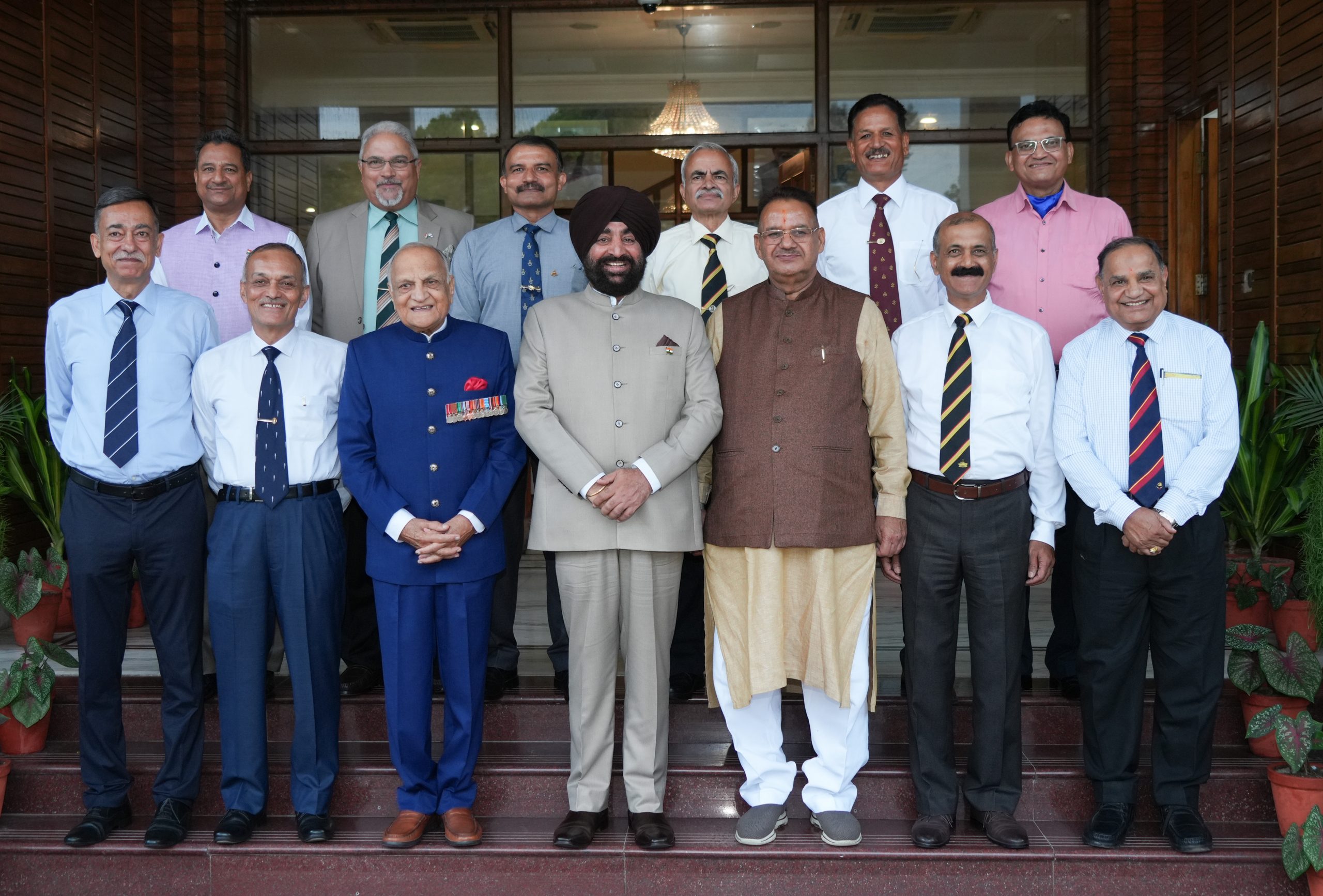 Hon'ble Governor with retired senior military officers at Raj Bhawan.
