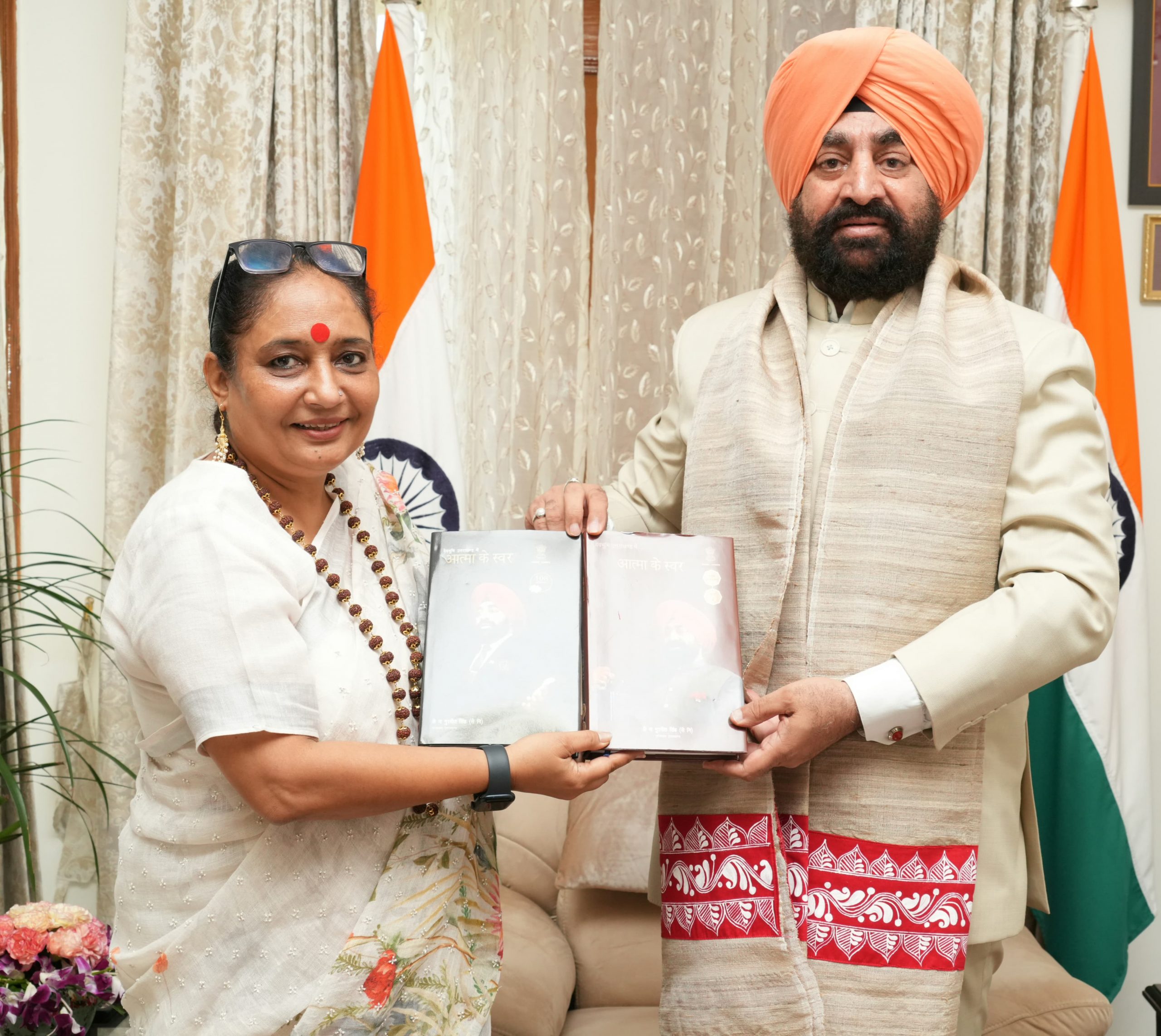 Assembly Speaker Mrs. Ritu Khanduri Bhushan paying a courtesy call on the Governor.