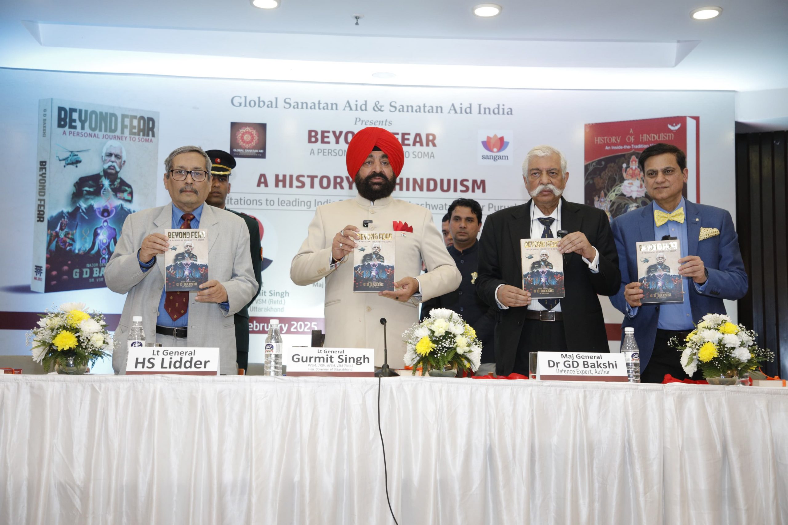Governor launching the book “Beyond Fear: A Personal Journey to Soma” in New Delhi.