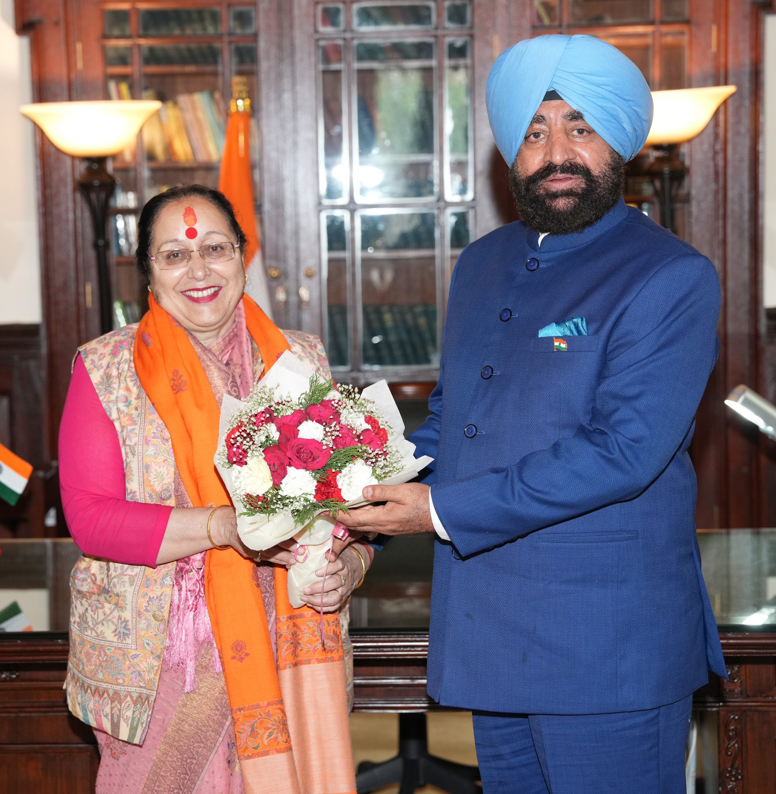 Nainital MLA Mrs. Sarita Arya paying a courtesy visit to the Governor.