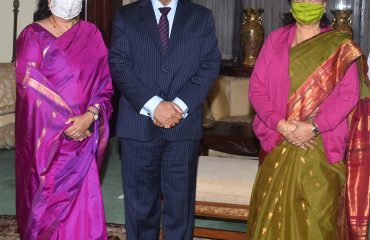 While calling on the Governor, the Chief Justice, R. s. Chauhan.
