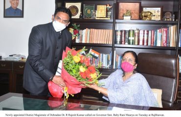 Newly appointed District Magistrate of Dehradun Dr. R. Rajesh Kumar called on Governor