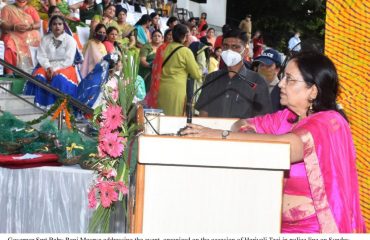 Governor addressing the event organizing on the occasion of the hariyali Teej in Police line.