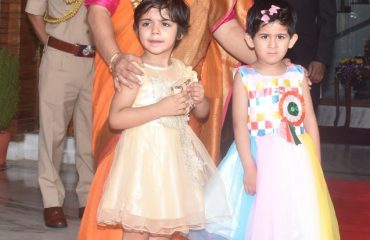 little girls wishing Governor on her Birthday at Rajbhawan