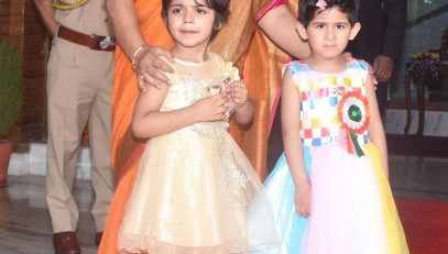 little girls wishing Governor on her Birthday at Rajbhawan