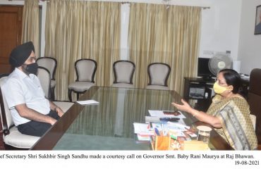 Chief Secretary Shri Sukhbir Singh Sandhu made a courtesy call on Governor at Raj Bhawan