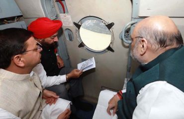 Governor along with Union Home Minister Shri Amit Shah and CM Shri Pushkar Singh Dhami did an aerial survey of the disaster affected areas due to heavy rains, landslides and floods in Uttarakhand.