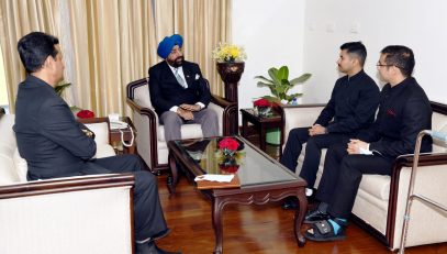 IAS officers of Uttarakhand cadre 2020 Dr Deepak Saini and Shri Devesh Sashani Called on Governor.