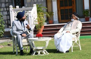 Governor of Maharashtra Shri Bhagat Singh Koshiyari called on Governor Lt. Gen. (Retd.) Gurmit Singh at Raj Bhawan.