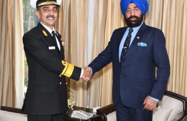 25-11-2021 : Rear Admiral Lochan Singh Pathania, Joint Chief Hydrographer met the Governor at Rajbhawan.