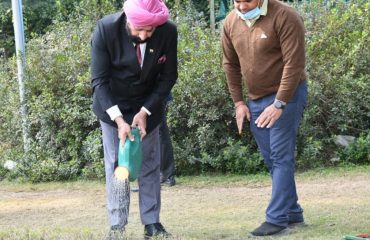 Governor Lieutenant General Gurmit Singh (Retd) today planted very attractive and tender flower 