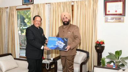 Mr. MPS Bisht, Director, Uttarakhand Space Application Center called on Governor Lt Gen Gurmeet Singh (Secretary) at Raj Bhavan.