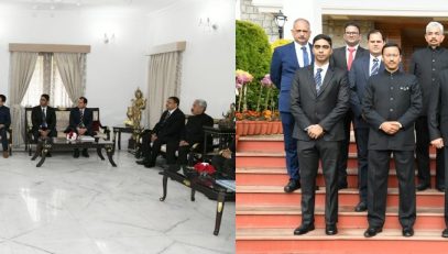 Officers of Indian Revenue Service called on Governor Lieutenant General Gurmit Singh (Retd) at Raj Bhawan on Thursday.