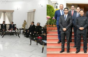 Officers of Indian Revenue Service called on Governor Lieutenant General Gurmit Singh (Retd) at Raj Bhawan on Thursday.