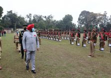 Governor inspecting the parade in Raj Bhavan premises on the occasion of Republic Day.;?>