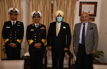 Vice-Admiral Anurag G. Thapliyal and Rear-Admiral Lochan Singh Pathania called on Governor
