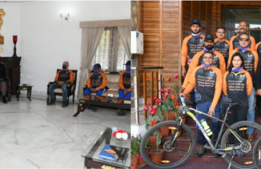 Governor flagged off the Atulya Ganga Cyclothon 2022 from Raj Bhawan on Sunday.