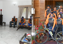 Governor flagged off the Atulya Ganga Cyclothon 2022 from Raj Bhawan on Sunday.;?>