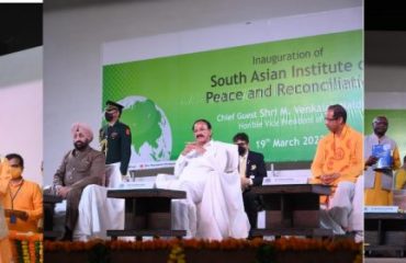 Vice President Shri M. Venkaiah Naidu inaugurated the South Asian Institute of Peace and Reconciliation at the Dev Sanskriti Vishwavidyalaya campus, Haridwar.