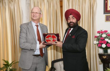 Ambassador of Norway, Hans Jakob Frydenlund called on Governor Lieutenant General Gurmit Singh (Retd) at the Raj Bhawan on Friday.