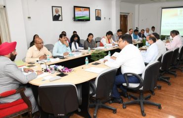 Governor taking review meeting of all state universities at Raj Bhawan.