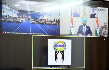 आई.आई.एम.यू.एन संस्था द्वारा काशीपुर में आयोजित कार्यक्रम को वर्चुअल माध्यम से सम्बोधित करते हुए राज्यपाल।