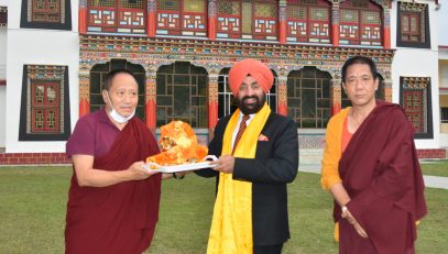 Governor reached Buddha Temple in Clementtown on Monday on the occasion of 'Buddha Purnima'.