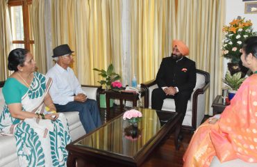 Governor interacting with the family members of Late Lt. Commander Anant Kukreti at Raj Bhavan.