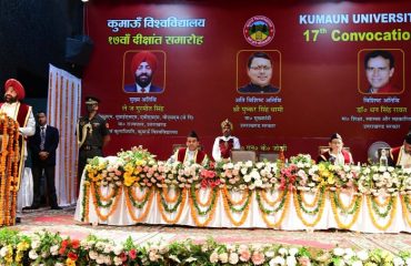 Governor addressing the program on the occasion of 17th Convocation of Kumaun University held at DBS campus.