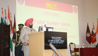 Governor Lt Gen Gurmit Singh (Retd) addressing a program organized at the Institute of Military Technology.