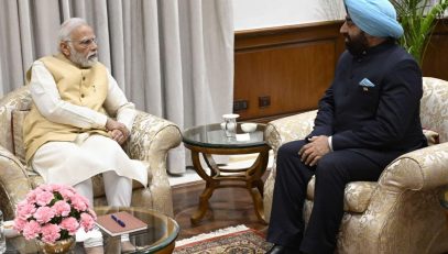 Governor paid a courtesy call on the Prime Minister, Shri Narendra Modi, in New Delhi.