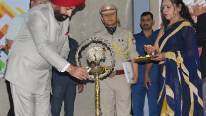 Governor Lt Gen Gurmit Singh (Retd) inaugurating the North Zone "Women's Judo Tournament" under Khelo India at Pestelweed College.