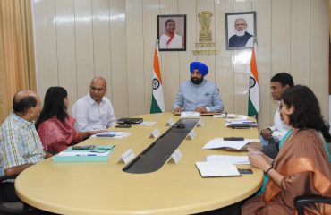 Governor Lt Gen Gurmit Singh (Retd) participating virtually at the launch of 'Pradhan Mantri TB Mukt Bharat Abhiyan'.