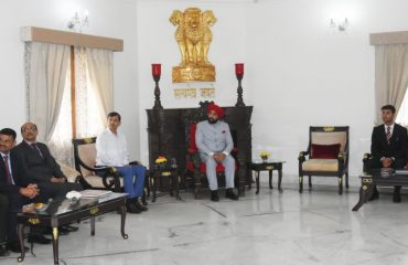 Governor Lt Gen Gurmit Singh (Retd) interacting with the under training judicial officers at Uttarakhand Judicial and Legal Academy, Bhowali.