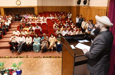 Governor Lt Gen Gurmit Singh (Retd) and Chief Minister Pushkar Singh Dhami addressing the program launch of Prime Minister's TB Free India Campaign from Raj Bhawan.