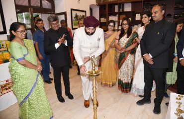 Governor Lt. Gen. Gurmit Singh (Retd) inaugurating the 97th Foundation Course Ceremony program of the Trainee Officers at Lal Bahadur Shastri National Academy of Administration, Mussoorie by lighting the lamp.