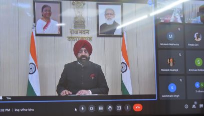Governor virtually participating in the program “India Towards Self-Reliance in Defense Sector” organized by Global Counter Terrorism Council (GCTC).