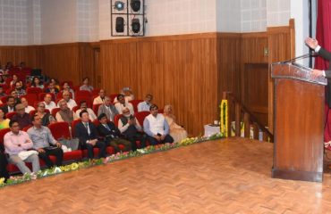 Governor Lt Gen Gurmit Singh (Retd) addressing a seminar program organized on the topic “Sujok for Everybody Vision for Uttarakhand”.