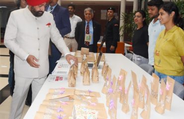 Governor visiting the exhibition based on the Sustainability Fair-2022 program of UPES University.